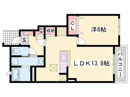メゾン ド リーヴ(1LDK/1階)の間取り写真