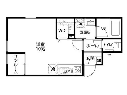 シュエットブラン新発田(ワンルーム/2階)の間取り写真