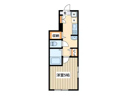 メゾンドエフユリガオカ(1K/1階)の間取り写真