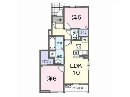 マートル(2LDK/1階)の間取り写真
