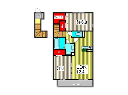 ＪＲ埼京線 戸田駅(埼玉) 徒歩31分 2階建 築10年(2LDK/2階)の間取り写真