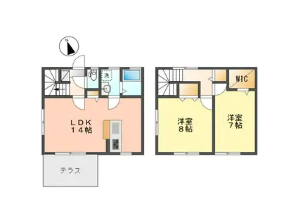 チックフリック(2LDK/1階)の間取り写真