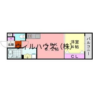 ダン・ル・ボワ鳳東(1LDK/1階)の間取り写真