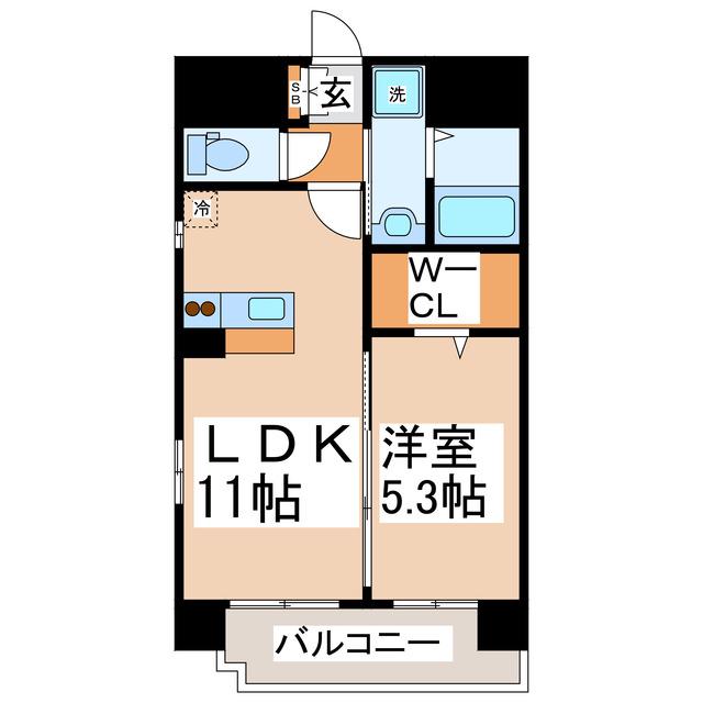 サン・グレース(1LDK/6階)の間取り写真