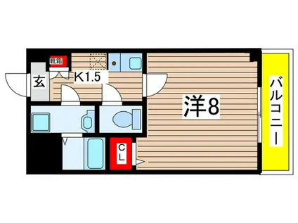 プログレスハイツ桜山(1K/3階)の間取り写真