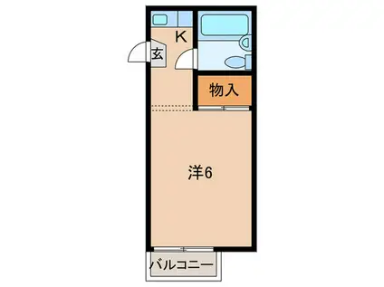 市隆ハイツ立花(1K/5階)の間取り写真