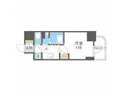 エスリード大阪城クローグ(1K/13階)の間取り写真