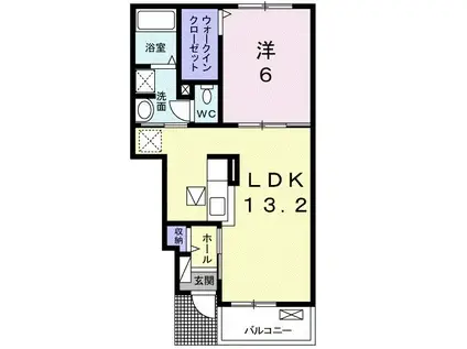 カーサ ドマーニ(1LDK/1階)の間取り写真