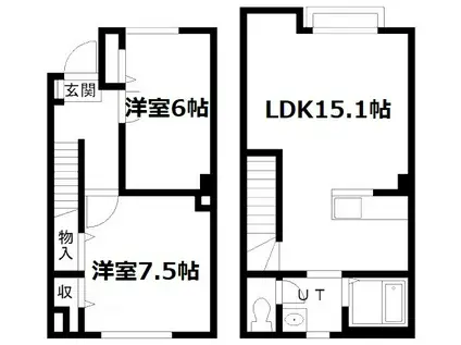 ディアス二十四軒(2LDK/1階)の間取り写真
