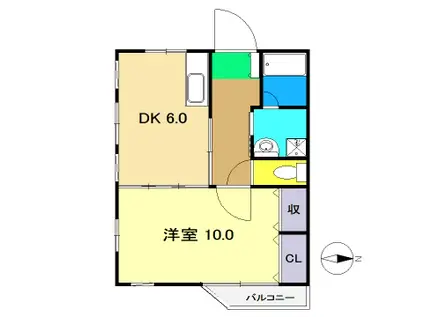 シグナルハウス(1DK/4階)の間取り写真