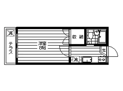 カーサ安藤(1K/1階)の間取り写真
