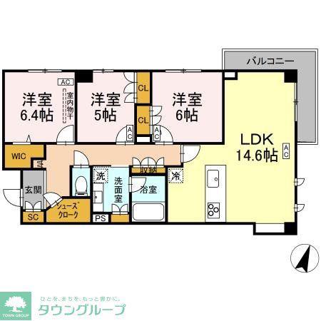 プライム フォレスト 百合ケ丘(3LDK/3階)の間取り写真
