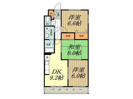 プライムアーバン武蔵小金井(3DK/1階)の間取り写真