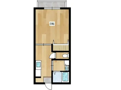 アンジュウカーサ(1K/2階)の間取り写真