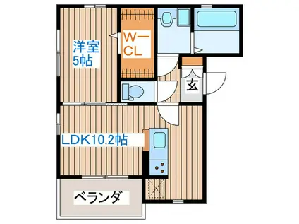 ERDE荒井(1LDK/3階)の間取り写真