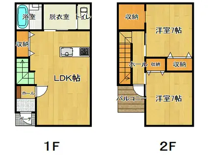 メゾン・ド・ルポ(2LDK/1階)の間取り写真