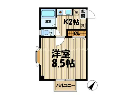 ルーデンス鎌倉(1K/3階)の間取り写真