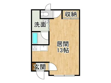 マンション高森A(ワンルーム/1階)の間取り写真