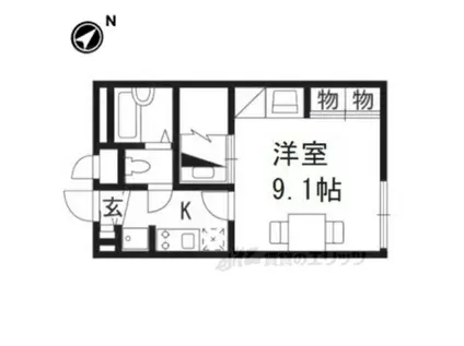 レオパレス城南(1K/1階)の間取り写真