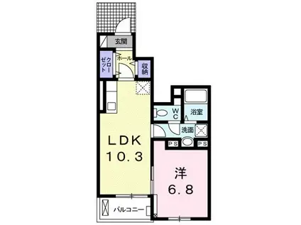 ベストウォール篠原(1LDK/1階)の間取り写真