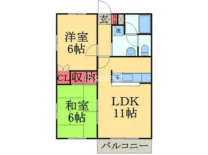 ヴィラ・デラエステ(2LDK/1階)の間取り写真