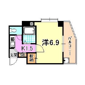 サンライズ長田(1K/7階)の間取り写真