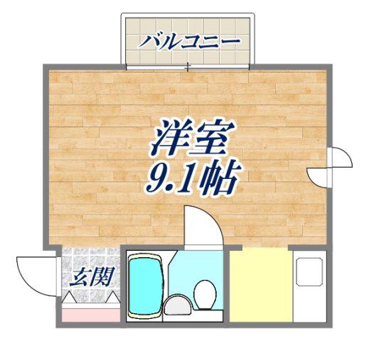 ダイドーメゾン西宮北口(ワンルーム/3階)の間取り写真