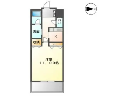 グラン・アベニュー白川公園(1K/9階)の間取り写真