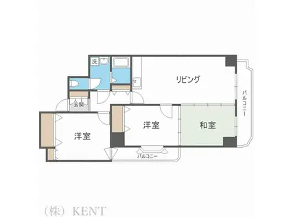 サンシャイン円山(3LDK/5階)の間取り写真