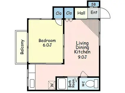 サニーハウス(1LDK/2階)の間取り写真