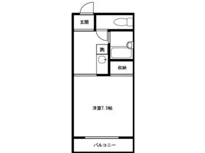 アパートメントカヤ中原(1K/1階)の間取り写真