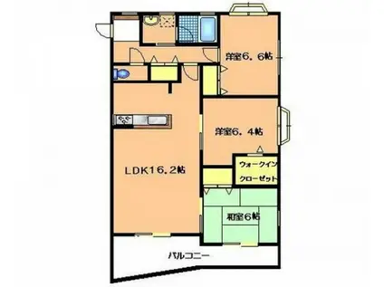 VERDURE川内(3LDK/3階)の間取り写真