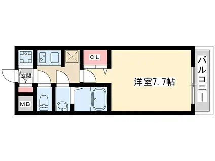 エスレジデンス三国ウエスト(1K/7階)の間取り写真