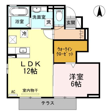 LA LUCE A(1LDK/1階)の間取り写真
