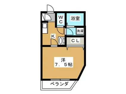 オルソ小根本フォーシーズンズ 1号棟(1K/2階)の間取り写真