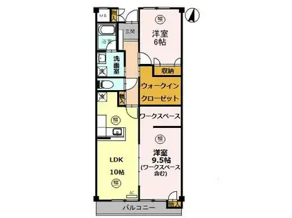 ハイツ吉田(2SLDK/2階)の間取り写真