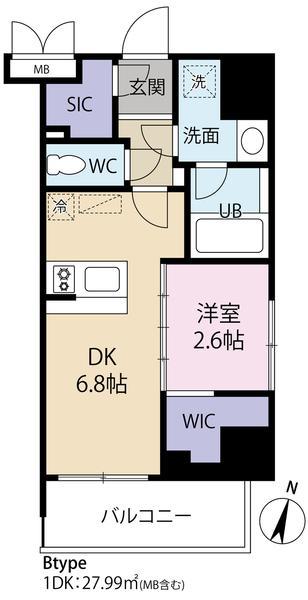 SYFORME大井町II(1DK/3階)の間取り写真