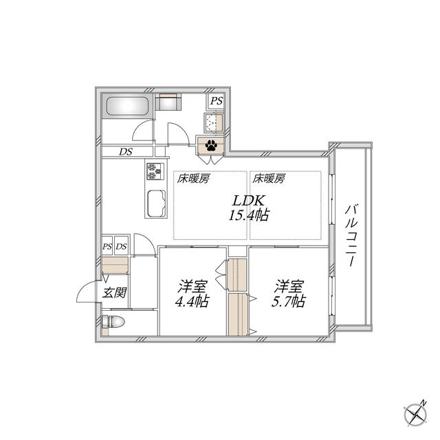 VICTOIRE 南流山(2LDK/6階)の間取り写真