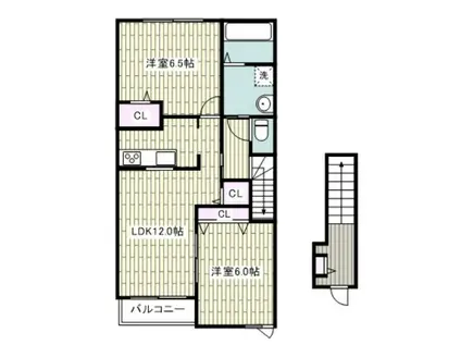 ドルフィン スクエア(1LDK/2階)の間取り写真