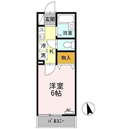 ドエルK(1K/2階)の間取り写真