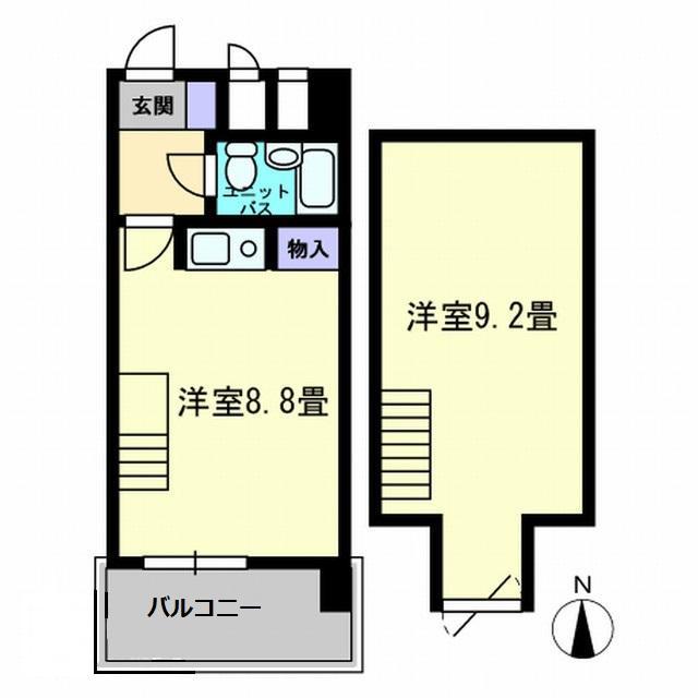 AMS4観光町(1K/9階)の間取り写真
