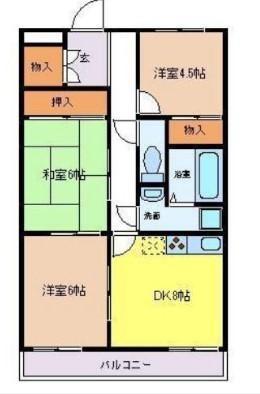 ロイヤルスクエアあむ1(3DK/3階)の間取り写真