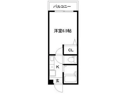 ウエストパークV(1K/2階)の間取り写真