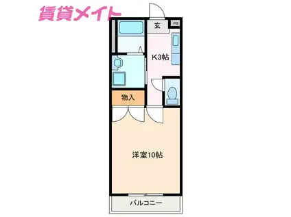 グランドマーキー(1K/2階)の間取り写真