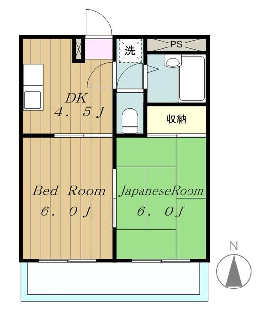 四谷マンション(2DK/2階)の間取り写真