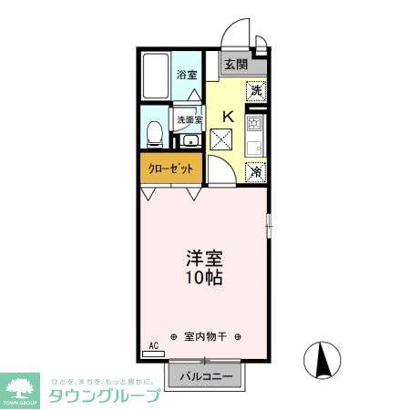 リビングタウン上並榎A・B(1K/1階)の間取り写真