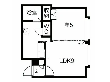 ガーデンパレス(1LDK/4階)の間取り写真