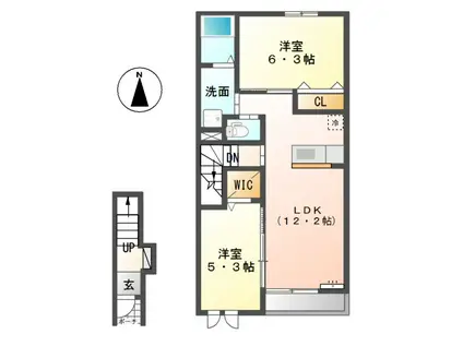 スターコート(2LDK/2階)の間取り写真