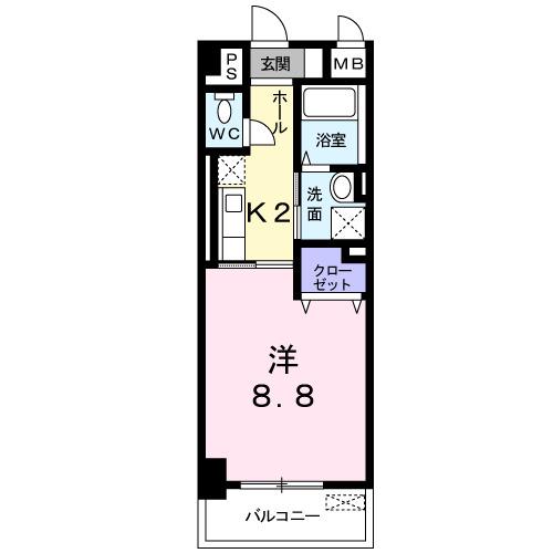 プチラパン(1K/5階)の間取り写真