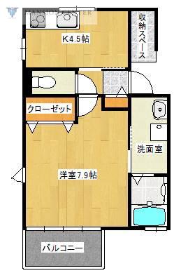 シリウス(1K/1階)の間取り写真